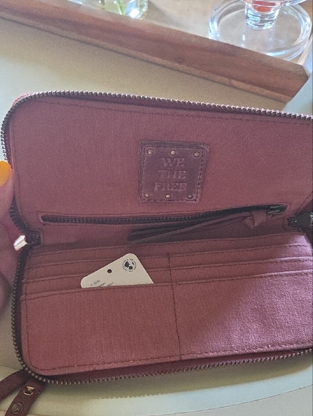 Free People Studded Strap Leather Wristlet in Brown-NWT - Picture 3 of 3